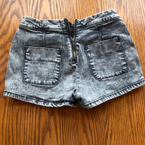 Black Acid Wash High Waist Shorts - Picture 3 of 5
